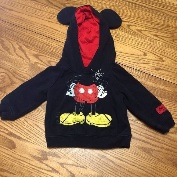 Disney Parks black Mickey Mouse hooded sweatshirt size 6M